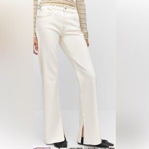 Mango cream denim straight leg sz 6